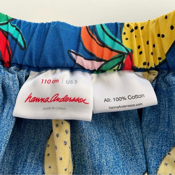 Hanna Andersson Girls Skirt Sz 5 Multicolor Pineapples Pockets Cotton Pull On - Picture 2 of 6